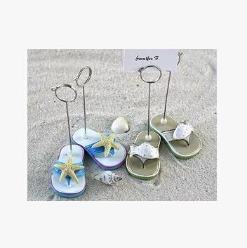 China New creative promotion gift product wedding gift resin Beach shoes business card holder for sale