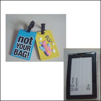 China New Creative customed logo soft pvc luggage tag label for bag for sale