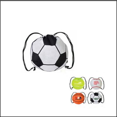 China New Creative customed logo football sports shape drawstring bag for sale