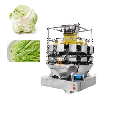 China 100-3000g Fruit Salad Weighing Packing Machine With 14 Head Weigher 60P/M for sale