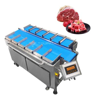 China Rotary Vacuum Bag Packaging Machine Beef Cubes Weighing And Packaging System Multihead Weigher for sale