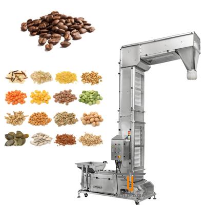 中国 304SUS Bucket Elevator Conveyor Maize Mill Coffee Bean Mobile Vertical Z Type With Vibration Feeder 販売のため