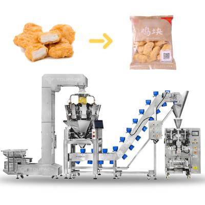 China 60bpm Automated Packaging System Pouch Frozen Food Meatball Chicken Leg Nuggets Packing Machine for sale