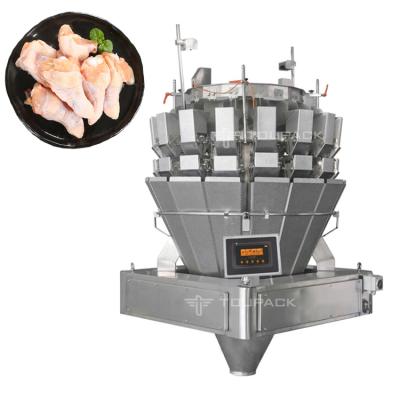 China Multifunction 16 Heads Screw Feeding Weigher Weighing And Packaging Machine For Fresh Chicken Leg for sale