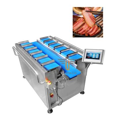 China Meat Belt 12 Head Linear Combination Weigher For Cured Meat Packaging Machine for sale