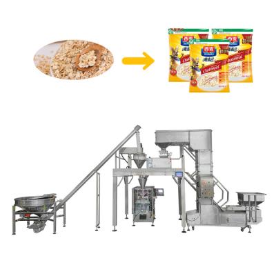 China Oatmeal Granules Multihead Weigher Powder Mixing Proportioning Weighing Packaging System With Linear Weigher for sale