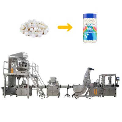China Sistema automático de llenado de botellas de malvavisco de pesaje Máquina de embalaje de recuento de osos gomosos en venta