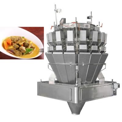 China MCU 16 Head Screw Feeding Multihead Weigher For Pre Made Food Beef Curry Fresh Meat for sale
