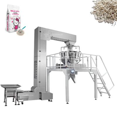 China VFFS 10KG 15KG Wood Pellets Packing Machine Linear Weigher Cat Litter Bag Filling Packing Machinery for sale