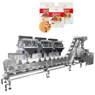 중국 Mixed Nuts And Dried Fruits Linear Weigher Packing Machine With Conveyor Pre-Made Bag Packing Machine 판매용