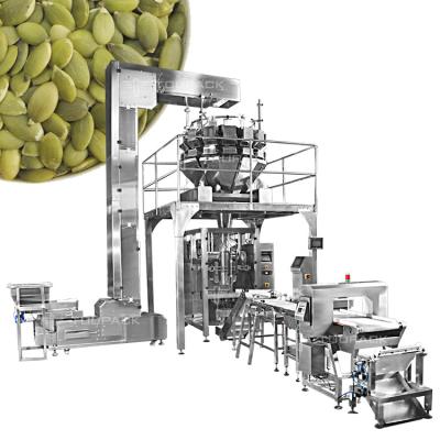 China Fully Automatic Shelled Pumpkin Seed Weighing Packing Machine Plastic Bag Machine With 14 Head Weigher for sale