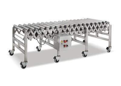 China Stainless Steel Motorized Flexible Extendible Roller Conveyor for sale