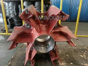 China Spider wheel Hubs BPW style trailer 24T/28T/32T ductile iron casting sand mould casting for sale
