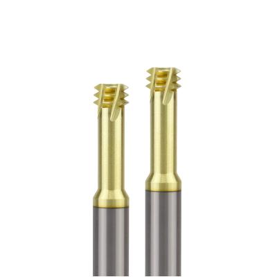 China Solid Carbide Threading End Mill Metric Champagne Color Three Teeth For Titanium Alloy for sale