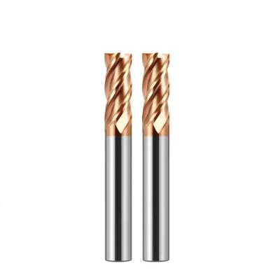 China Quadrado Solid Carbide End Mill HRC55 Graus Bronze Color Coating 4 flautas à venda