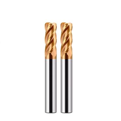 China D4 D20 Carbide End Mill , HRC58 Solid 4 Flute Milling Cutter For CNC Machining for sale
