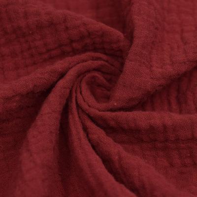 China 125-130GSM Four Layers Crinkle Cheesecloth Fabric Red Gauze Fabric for sale