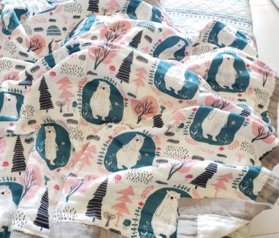 China Custom Printed Gauze Baby Fabric 180GSM Natural Resist Ultraviolet Rays for sale