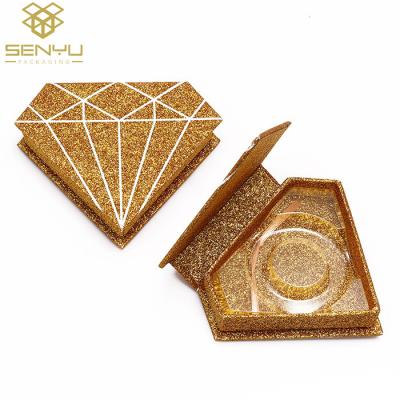 China Gold Diamond Shape Eyelash Packaging Boxes for sale