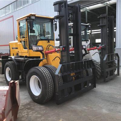 China Yellow Industrial Forklift Truck 6000kg Articulated Forklift Rough Terrain for sale