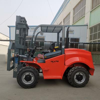 China 3ton 3.5ton 5ton 6ton Off Road Fork Truck Red With 6 Inches Fork Width for sale