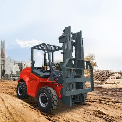 중국 SDJG 빨강 오프로드 포크 리프트 트럭 3 톤 3.5 톤 5 톤 6 톤 평탄하지 않은 지형 포크리프트 트럭 판매용