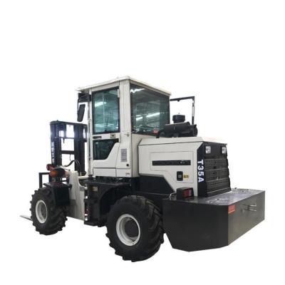 China White Heavy Duty Forklift Truck 4200*1800*2700mm Rough Terrain Lift Trucks for sale