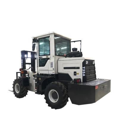 China White 6000kg Off Road Forklift With 4 Cylinder Engine 1 Year Warranty for sale
