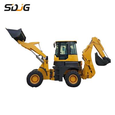 China 2500kg Towable Backhoe Loader Machine With 4 In 1 Bucket for sale
