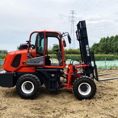 China 3500kg 4t 5 Ton All Terrain Forklift 4wd Diesel Equipped Epa Or Euro V Engine With Ce for sale