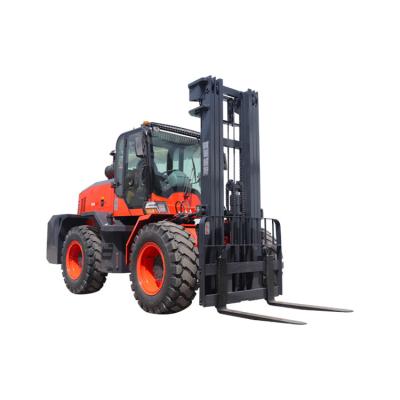 China 3.5 Ton 5ton CE EPA 4 Wheel Drive 3 Stage Mast Diesel 4WD Articulated Off Road All Rough Terrain Forklift en venta