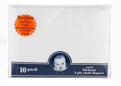 Chine Couches-culottes nouveau-nées de tissu de Birdseye de bébé, couches réutilisables de tissu de 3 plis 10 paquets à vendre