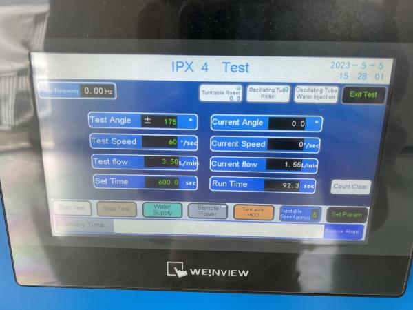 IEC 60529 IPX3/IPX4 Oscillating Tube With Rotation Table Control System And Water Tank