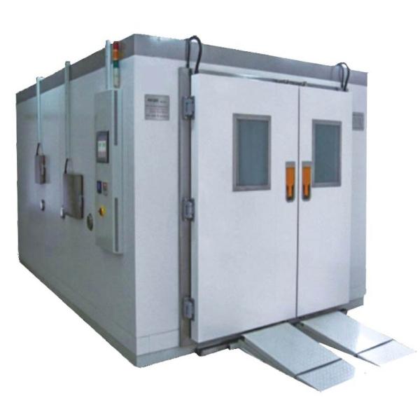 Walk-in room temperature and humidity alternating chamber with below -40 C including two-stage stacked system cooling method