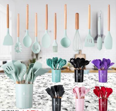 Cina insiemi undegradable dell'utensile della cucina del silicone, insieme minimalista dell'utensile del silicone di 12 pezzi in vendita