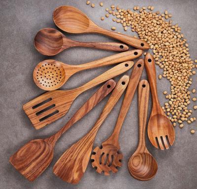 China Toxinfree Wooden Kitchen Utensil Set Spoon Set Non Scalding Nonmelting for sale