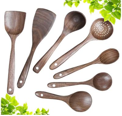 China CU de madera no tóxico monolítico de la nuez de los utensilios de cocinar certificado en venta