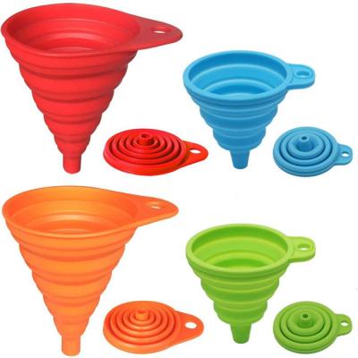 China Silicone Collapsible Funnel Set Kitchen Gadget For Bottle Liquid Transfer for sale