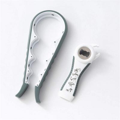 China 5 In 1 Multi Function Can Bottle Opener Kit With Silicone Handle for sale