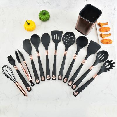 China Non - Stick Silicone Kitchen Utensil Sets 13 Pieces Cooking Shovel Spoon for sale