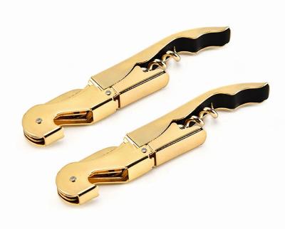 China Harmless Kitchen Gadget Tools Gold Multi - Function Shrimp Head Knife Stainless Steel Wine Opener for sale