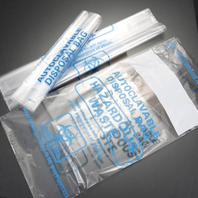 China 2 Mil Clear Biohazard Waste Bag Polypropylene Plastic Autoclave for sale