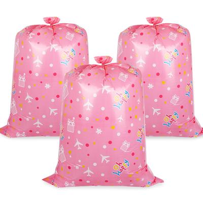 China Holiday Christmas Pink Plane Jumbo Plastic Gift Bags CMYK Printing for sale