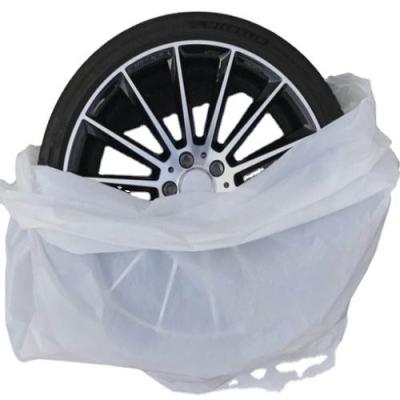China White Ldpe Plastic Bags With Drawstring , Wheel Cover Bags For SUV 44x40 Inch for sale