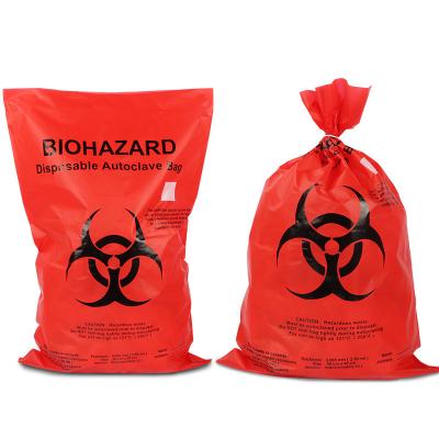 China Red HDPE PP Bio Medical Waste Bags , Disposable Biohazard Bags For Hospital for sale