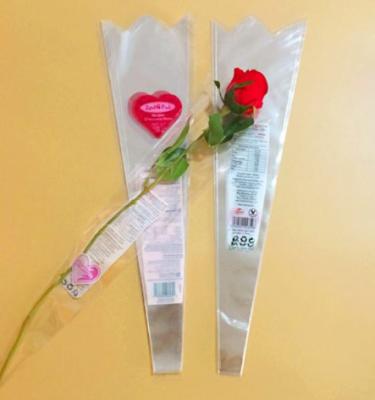 China Portable Biodegradable Flower Sleeve Bag For Single Rose Fresh Bouquets for sale