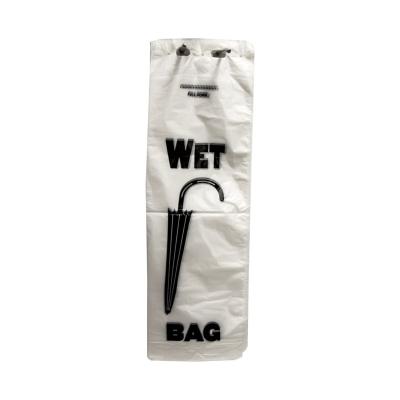 中国 Disposable Clear Custom Logo Printed LDPE Wet Umbrella Bag For Hotel And Super Market 販売のため