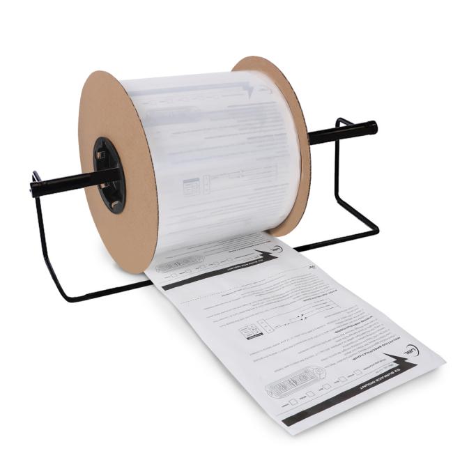 Close-up view of LDPE Clear/White Pre-Opened Auto Bags