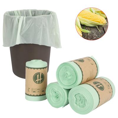 China Compostable PLA Cornstarch PBAT Recyclable Garbage Bags Green Color for sale