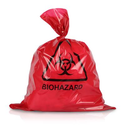 China HDPE médico vermelho feito sob encomenda do LDPE dos sacos 65MIC do desperdício da autoclave ISO9001 à venda